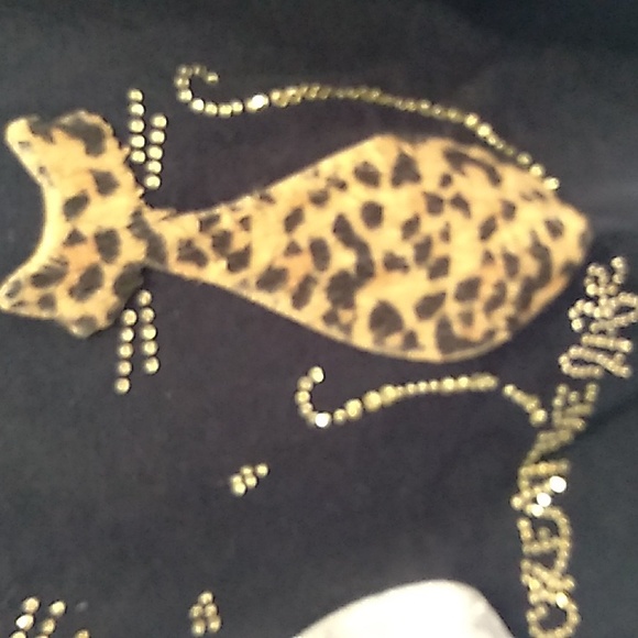 Mayoral size 8 girls navy  long sleeve t-shirt with furry cats and gems - Picture 3 of 8